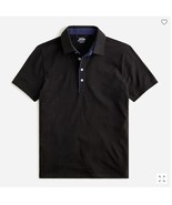 J Crew Men Black Polo Shirt XL Short Sleeve Jersey Cotton Chests Patch P... - £31.36 GBP