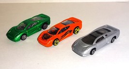 Hot Wheels &amp; Maisto Lot of 3 Loose Jaguar XJ220 Green Orange Silver - £1.64 GBP