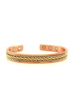 Vtg Gold Filled Signed MJS Tri colored Braided Rope Magnet Cuff Bracelet... - €46,96 EUR