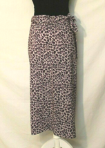 Purple Cheetah Print Wrap With Ties Bathing Suit Cover Up Silky Lightweight - £11.15 GBP