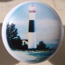 Ceramic knob Light House Lighthouse Big Sable MI - £3.55 GBP