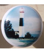 Ceramic knob Light House Lighthouse Big Sable MI - $4.46