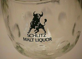 Schlitz Malt Liquor Beer Thumbprint Goblet Glass Beer Mug Man Cave Bar Barware - £17.39 GBP
