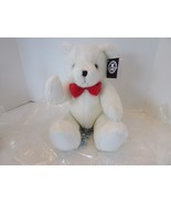 Case of 8 Russ Berrie Stuffed Bears Poseable 16&quot; White w/Red Bowtie New - £29.42 GBP