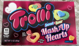 Trolli Sweet & Sour Mash Up Hearts Gummi Candy 1ea 3oz Box-New-SHIPS N 24 HOURS - $8.79