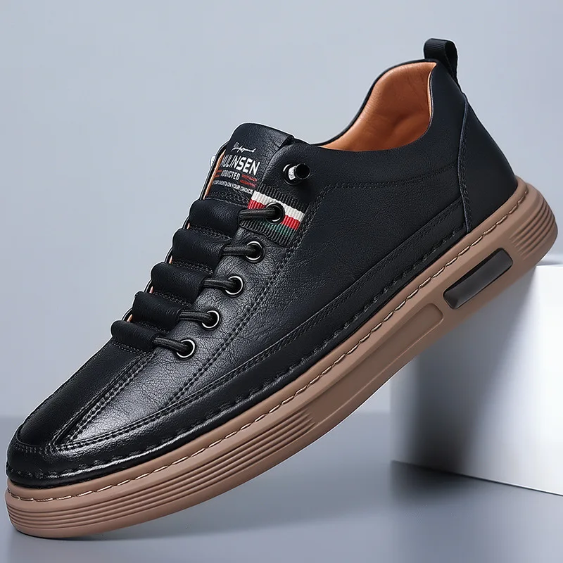 Leather Men&#39;s Casual Driving Shoes Non-slip Men Sneakers Man Footwear Za... - $137.19