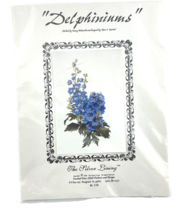Marc Saastad Cross Stitch SL 110 Delphinium PATTERN Floral Silver Lining - $25.83