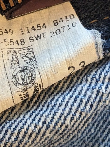 Vintage 1980 Lee Denim Lavaggio Acido Jeans 33 x 30 Union Made Cotone USA 11454 Item image 11