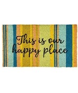 Evergreen ~ Striped ~ This Is Our Happy Place ~ 16&quot; x 28&quot; ~ Coir ~ Door ... - £20.74 GBP