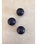 Lot of 3 Vintage Bobble Round Spherical Dark Purple Wood Shank Buttons 2cm - £13.53 GBP
