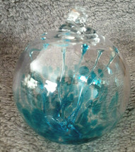 Hanging Glass Ball 4&quot; Diameter Aqua Tree Witch Ball (1) WB17 - $18.81