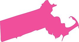 Picniva pink Massachusetts MA map removable Vinyl Wall Decal Home Dicor 5 inchs  - £4.59 GBP
