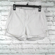 Banana Republic Shorts Womens Size 2 White Striped Cuffed Pockets Martin Fit - £14.29 GBP