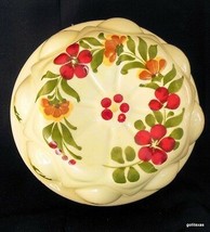 Ceramic Mold Hand Painted in Portugal Teleflora 6&quot; Diameter Flowers - £11.67 GBP
