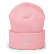 Z Initial Letters Beanie Warm Knit Skull Cap Black - £20.81 GBP