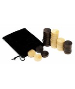 DA VINCI 1.0 inch Wood Backgammon or Checkers pieces - 30 pieces with Bag - £7.70 GBP