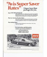 1979 Avis Car Rental Print Ad Automobile car Station wagon GM 8.5&quot; x 11&quot; - £14.83 GBP