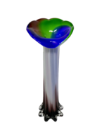 Jack In The Pulpit Calla Lily Art Glass Hand Blown Twisted Vase Murano S... - $39.59