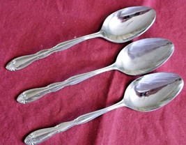 Ekco Eterna Stainless 3 Soup Spoons Mayflower Pattern 7 1/8&quot; #21011     ... - $14.84
