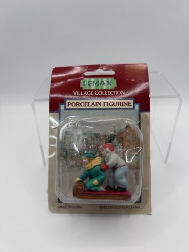 Primary image for Vintage Lemax 1995 Porcelain Figurine Sledding Village Collection New In Box 