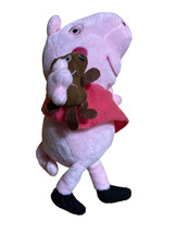 Ty Beanie Babies Peppa Pig Holding Brown Teddy Bear Plush 7” tall - $8.90
