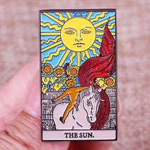 The Sun Tarot Card Enamel Lapel Pin | Optimism and Positivity Brooch For... - £9.21 GBP