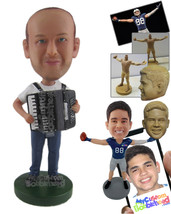 Personalized Bobblehead Dude Playing A Piano Wearing T-Shirt And Jeans -... - $91.00