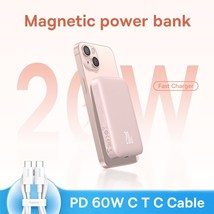Baseus magsafe Power Bank 6000mAh 20W Wireless Phone Charger External Battery Fa - £70.91 GBP