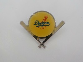 Los Angeles Dodgers Lapel Pin Round Silver Color W/ 2 Baseball Bats Mlb Jewelry - $14.99