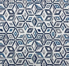 Sunbrella 145748 Ceramic Oc EAN Blue Geometric Outdoor Indoor Fabric Bty 54&quot;W - £19.97 GBP