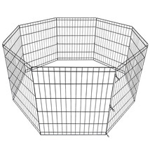 30&quot; Metal Dog Fence Exercise Playpen Kennel 8 Panel Indoor Outdoor Prote... - £54.39 GBP