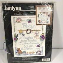 Janlynn Counted Cross Stitch A Daughter Brings Sunshine 1996 12x14 Vtg M... - $30.49