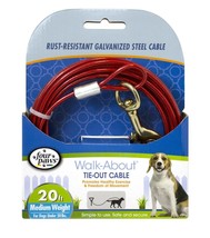 Four Paws Pet Select Walk-About Tie-Out Cable - Dogs up to 50 lbs - 20&#39; ... - $17.52