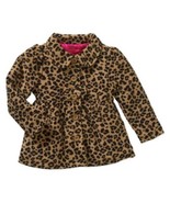 NEW Infant Toddler Animal Print Brown Leopard Fleece Peacoat Jacket 24M 4T - $15.99