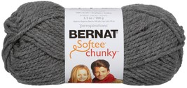 Bernat Softee Chunky Yarn-True Grey - £12.32 GBP