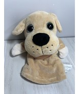 Kellytoy tan puppy dog lab plush hand puppet green eyes - £4.65 GBP