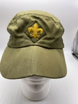 Boy Scouts BSA Hat Cap Beanie Vintage Gold Fleur De Lis Embroidered M Green      - £21.48 GBP