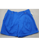 Cabin Creek JCPenney Shorts Women 24W Blue Pleated Front Loose Fit Elast... - $32.04 CAD
