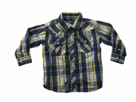 Lrg Wovens Boys Plaid Pearl Button Snap Shirt Size 18M Cowboy - £6.59 GBP
