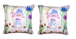 Pair Of Betsy Drake Mrs. Farmer Large Indoor Outdoor Pillows 18 X 18 - £70.10 GBP