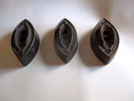Lot Of 3 Antique Cast Iron Asbestos Sad Iron 2 - Colebrookdale Iron Co. +1 - $17.33