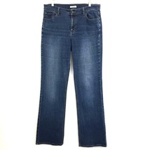 Liz Claiborne Villager Women&#39;s 12 Stretch Denim Blue Jeans Straight Leg 34 x 33 - £19.21 GBP