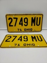 1971 License Plate Ohio Pair 2749 MU - $24.74