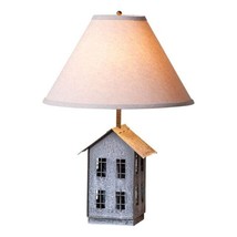 House Lamp with ivory linen Shade in weathered zinc - $132.00