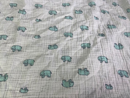 Aden Anais Blue Elephants Baby Swaddle Blanket Lovey White Muslin Cotton - $20.78