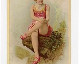 Old Continental Pin Up Girl Ad Card Geo C Miller Hotel Royal Fort Herkimer  - $27.72