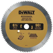 DEWALT Circular Saw Blade, 6 1/2 Inch, 90 Tooth, Vinyl Cutting (DW9153) - £15.71 GBP