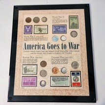 America Goes to War Coins and Stamps in Plastic Frame Ready to Hang. - £20.47 GBP