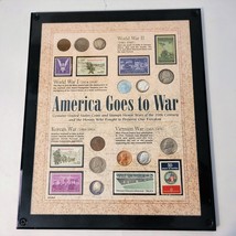 America Goes to War Coins and Stamps in Plastic Frame Ready to Hang. - £19.53 GBP