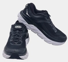 Hoka One One Womens Bondi 7 Size 8 Black Running Shoes Sneakers 1110519 BWHT  - £59.56 GBP